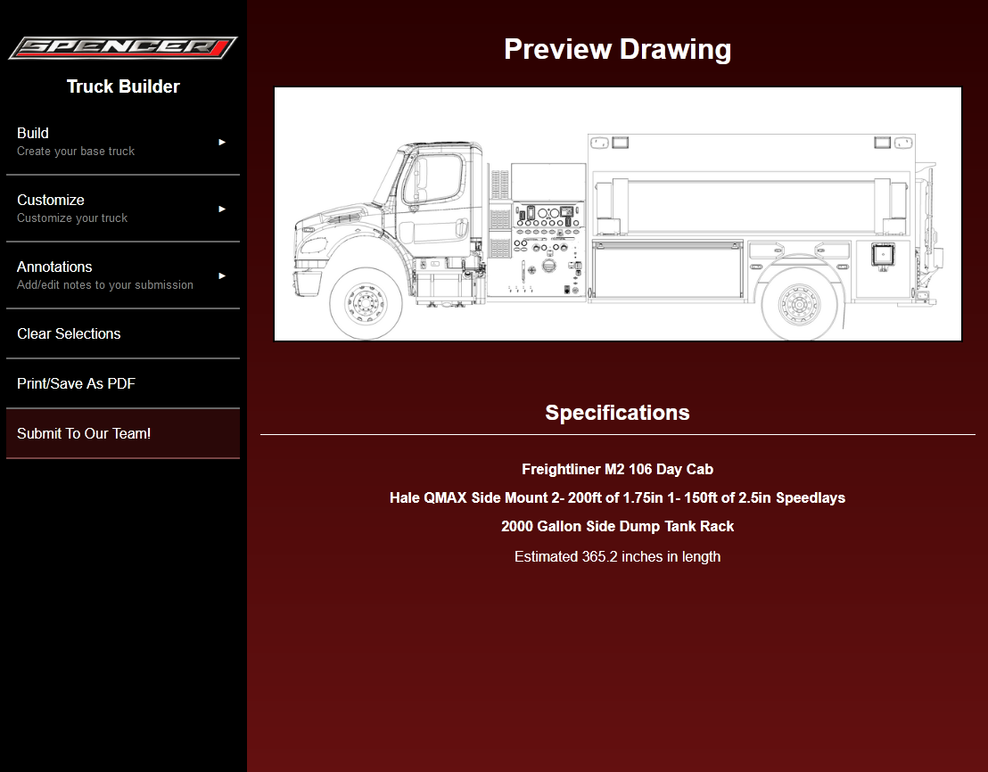 A screenshot of the Truck Builder.